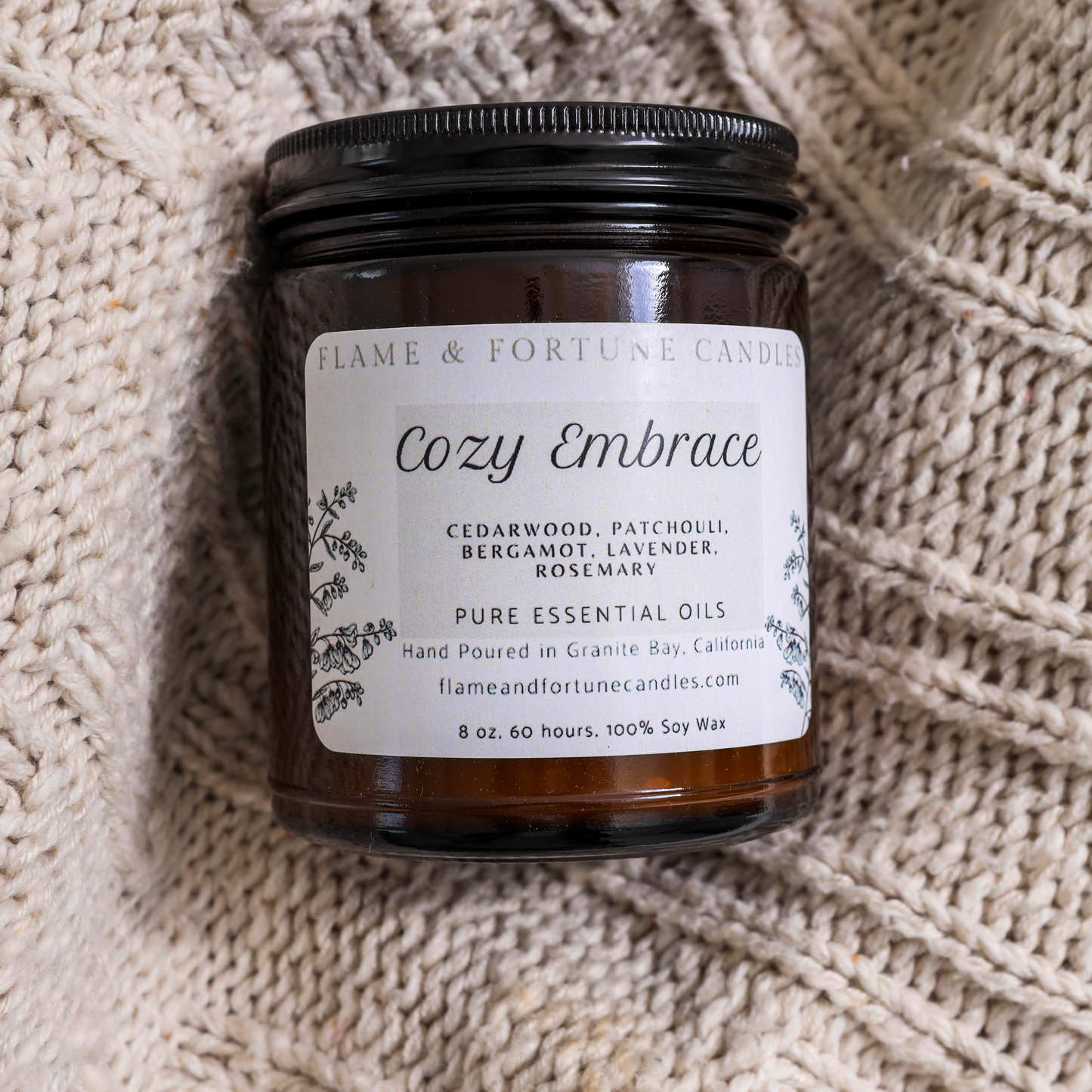 Cozy Embrace - Premium Soy Candle with Essential Oils for Togetherness, 8 oz