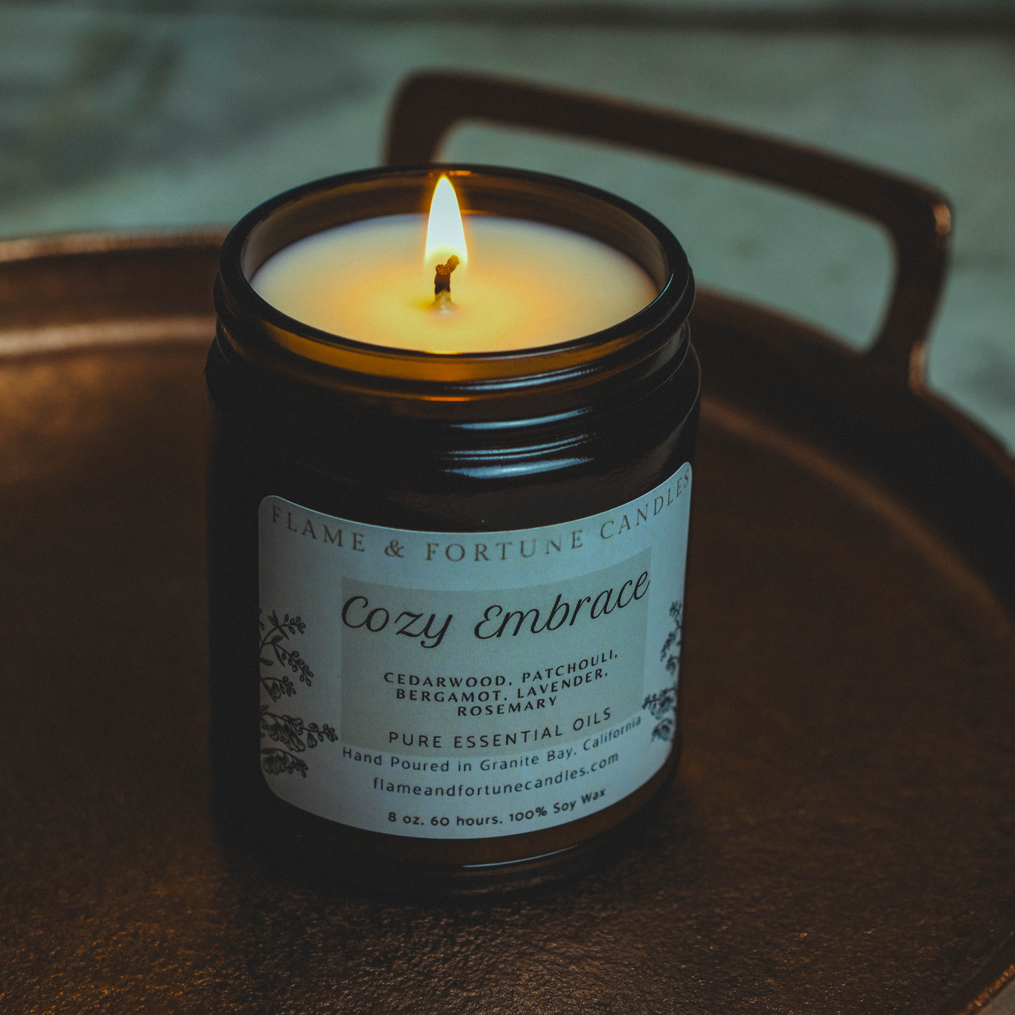 Cozy Embrace - Premium Soy Candle with Essential Oils for Togetherness, 8 oz