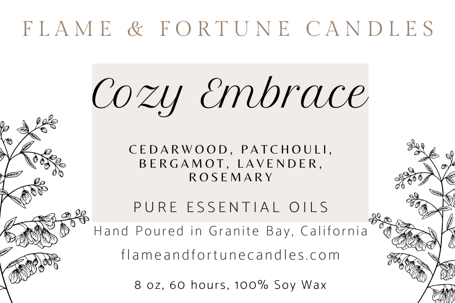 Cozy Embrace - Premium Soy Candle with Essential Oils for Togetherness, 8 oz