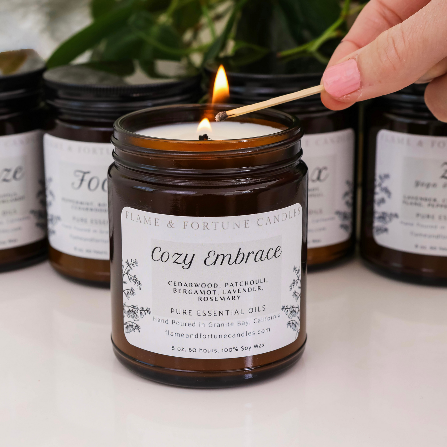 Cozy Embrace - Premium Soy Candle with Essential Oils for Togetherness, 8 oz