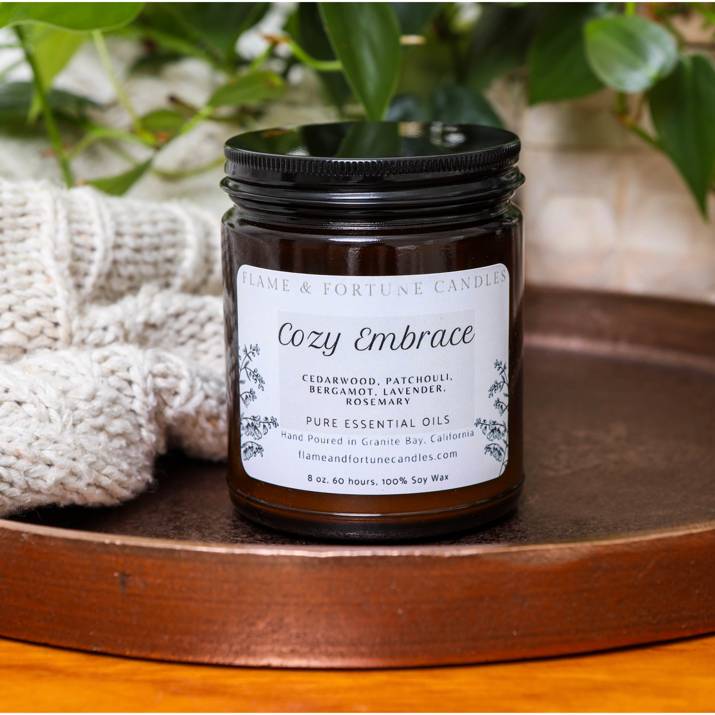 Cozy Embrace - Premium Soy Candle with Essential Oils for Togetherness, 8 oz